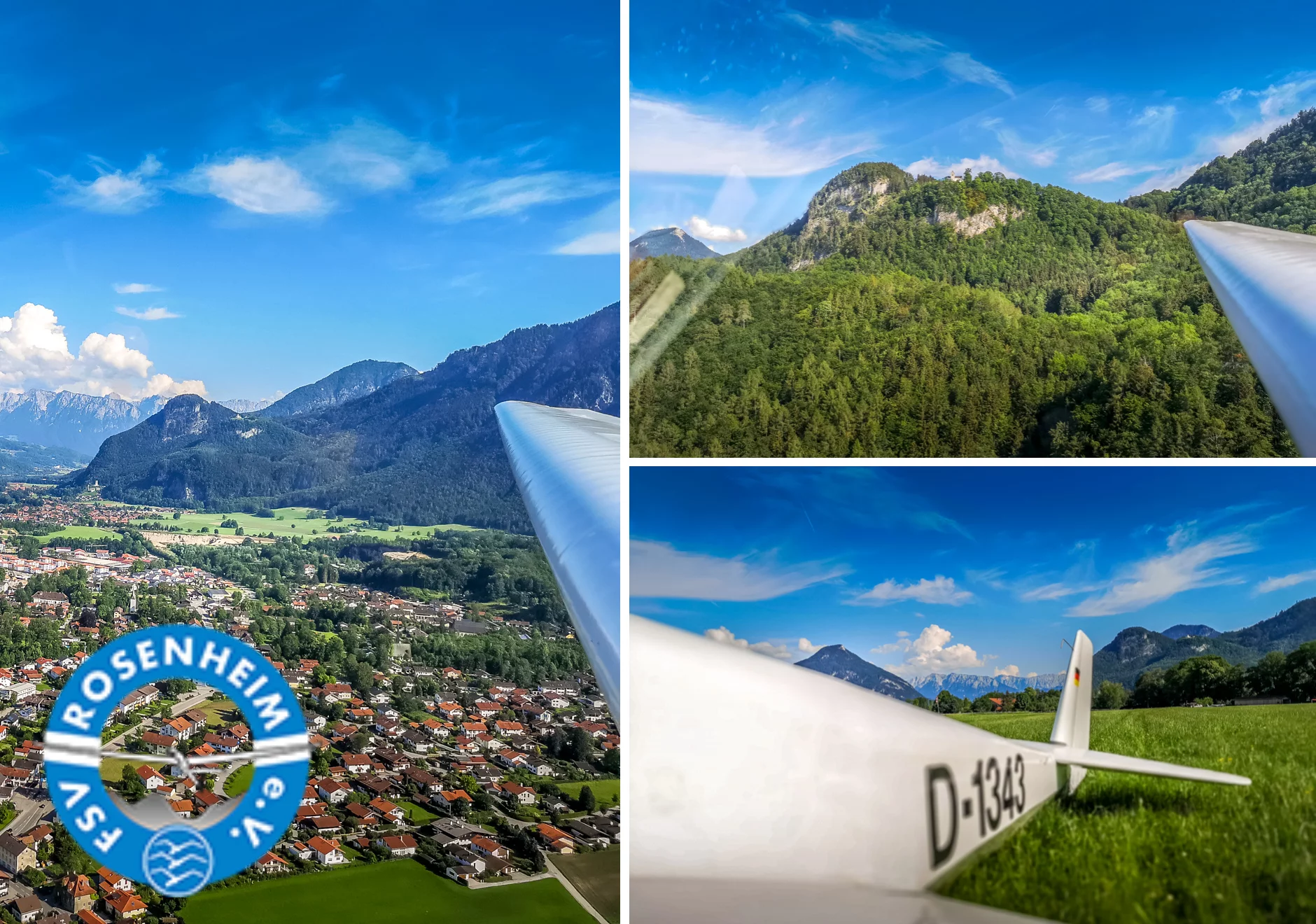 Blick vom Segelflieger in das Inntal